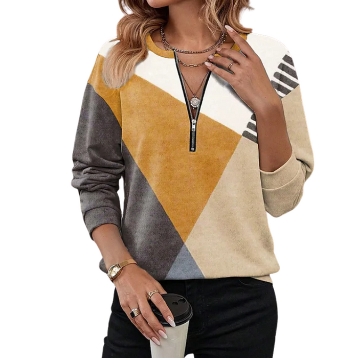 Quarter Zip Patterned Pullover