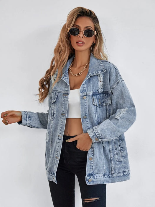 Flap Pocket Drop Denim Jacket