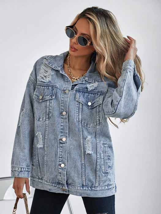 Flap Pocket Drop Denim Jacket