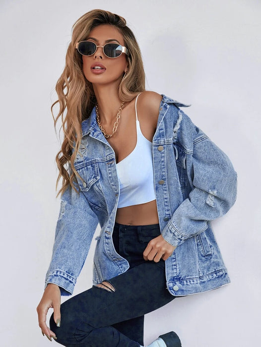 Flap Pocket Drop Denim Jacket