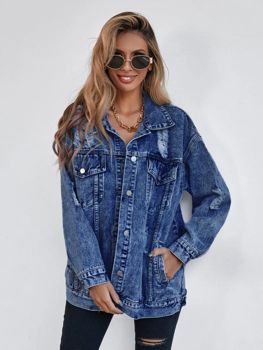 Flap Pocket Drop Denim Jacket