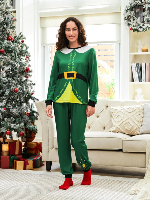 Elf Theme Christmas Cosplay Family Matching Pajama Set