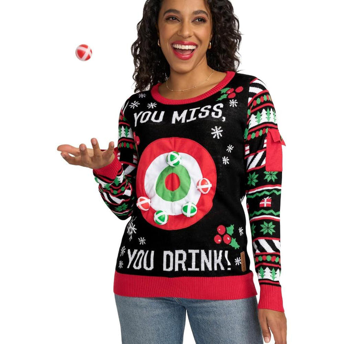 Winter Holiday Sweater With Decorative Accents