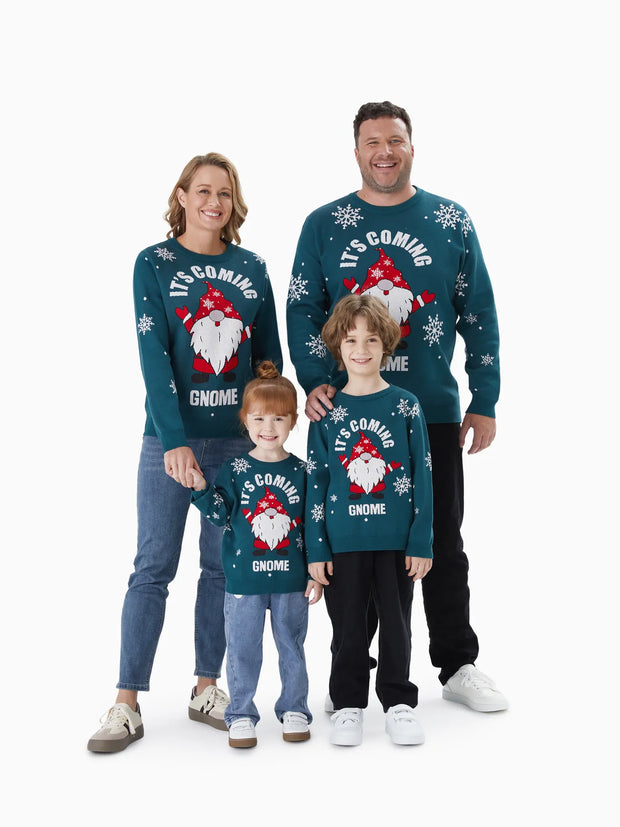 Family Matching Christmas Sweater With Snowflake Details