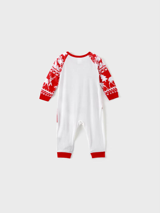 Matching Christmas Pajamas Set For Family With Deer Print