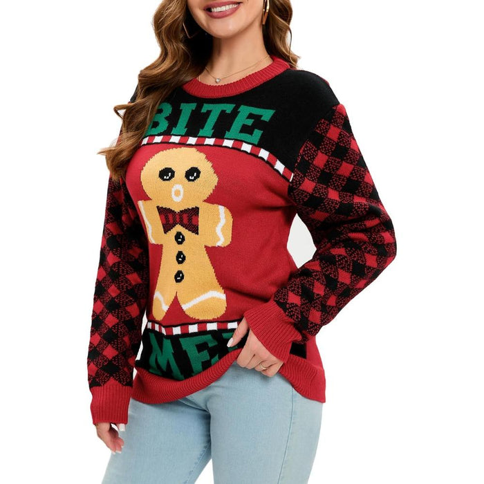 Festive Christmas Sweater With Playful Holiday Print