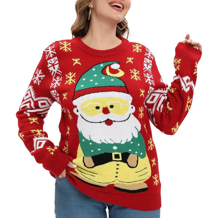 Festive Christmas Sweater With Playful Holiday Print