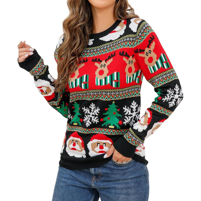 Festive Christmas Sweater With Playful Holiday Print