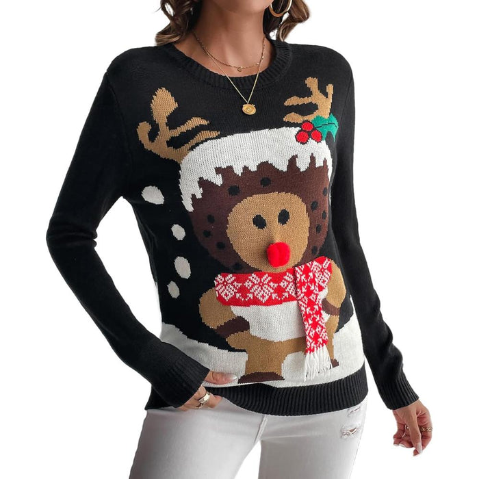 Festive Christmas Sweater With Playful Holiday Print