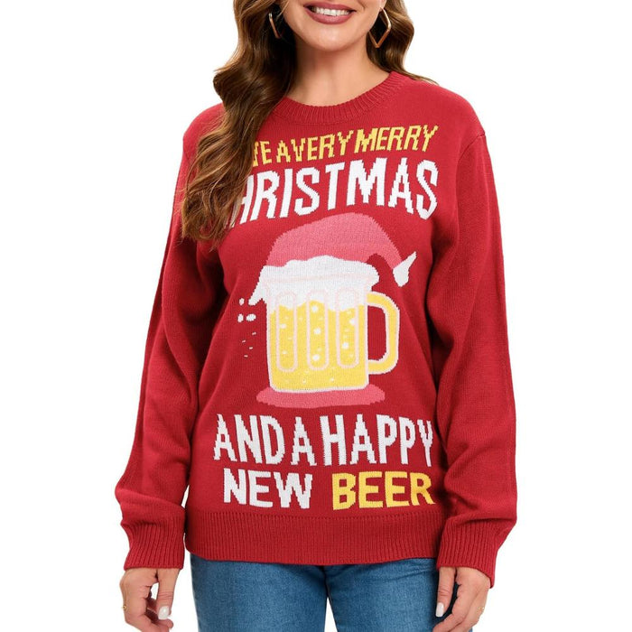 Festive Christmas Sweater With Playful Holiday Print