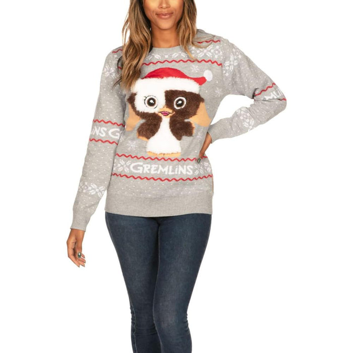 Winter Holiday Sweater With Decorative Accents