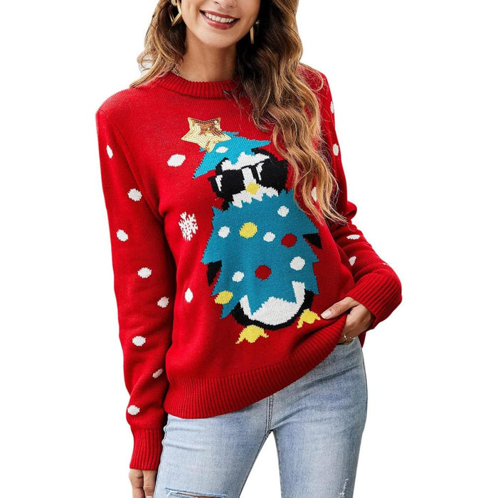 Festive Christmas Sweater With Playful Holiday Print