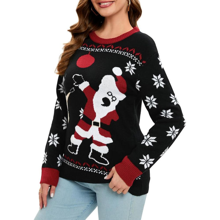 Festive Christmas Sweater With Playful Holiday Print