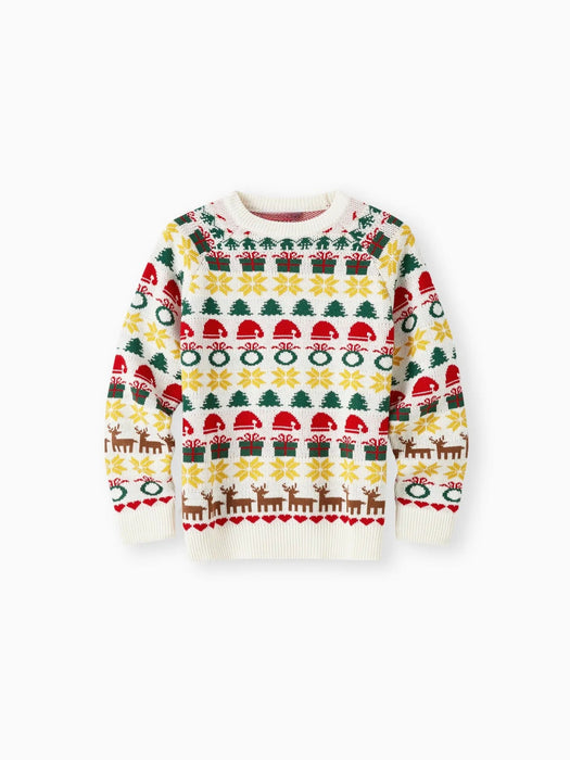 Christmas Family Matching Long Sleeve Sweater With Geometry Patterns