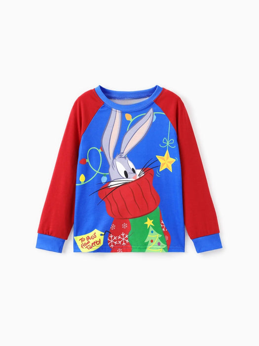 Family Matching Looney Tunes Printed Christmas Pajamas Set