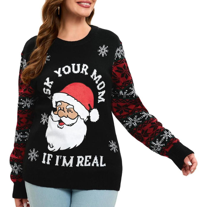 Festive Christmas Sweater With Playful Holiday Print