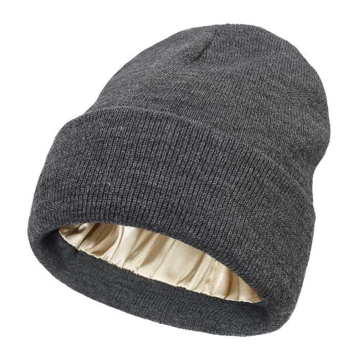 Insulated Knit Hat With Satin Lining