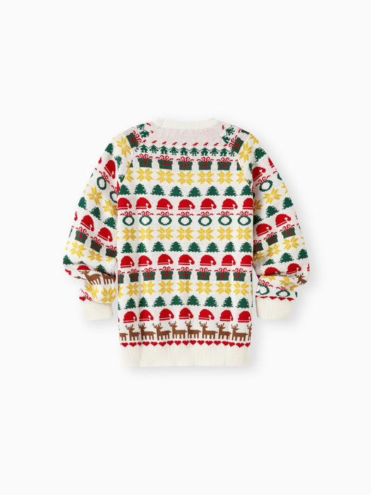 Christmas Family Matching Long Sleeve Sweater With Geometry Patterns