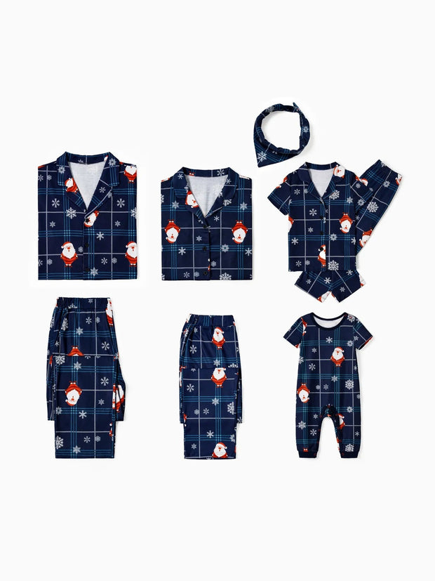 Christmas Family Pajama Set With Santa Print