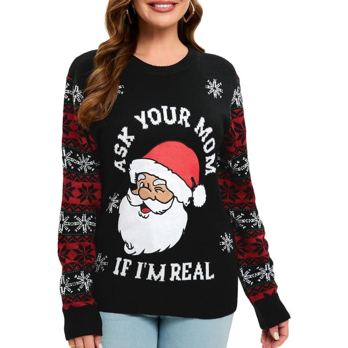 Festive Christmas Sweater With Playful Holiday Print