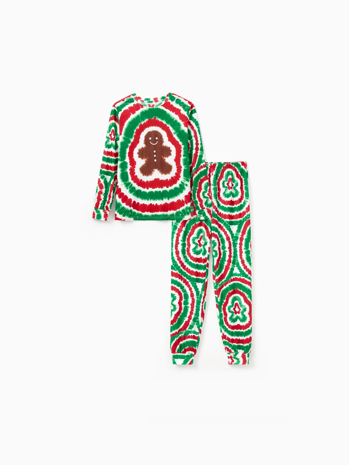 Christmas Tie Dye Gingerbread Man Family Pajamas Set