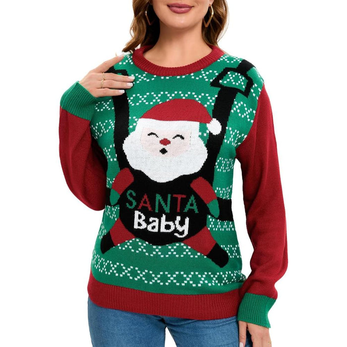 Festive Christmas Sweater With Playful Holiday Print