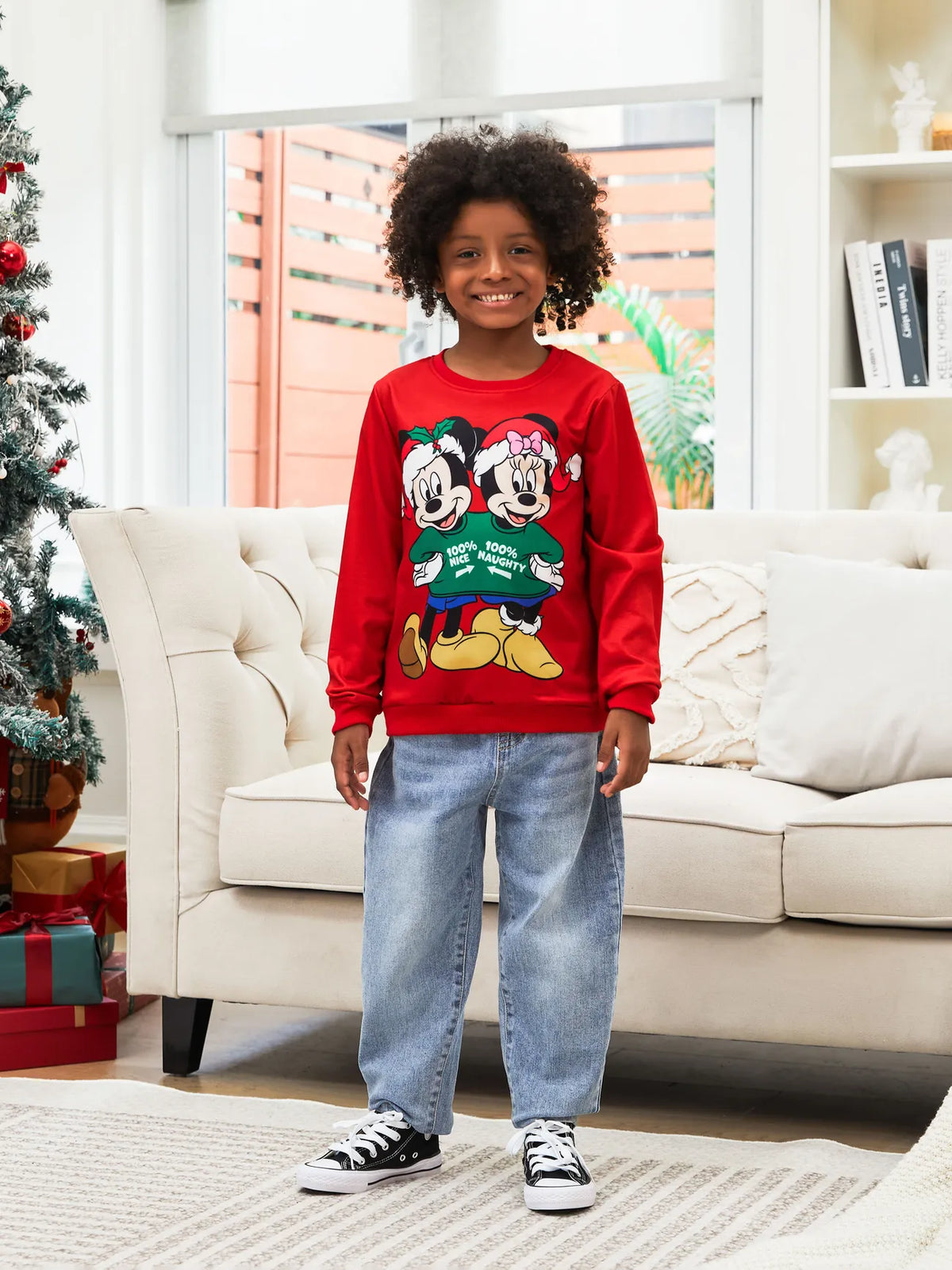 Mickey And Friends Printed Family Christmas Matching Sweatshirt