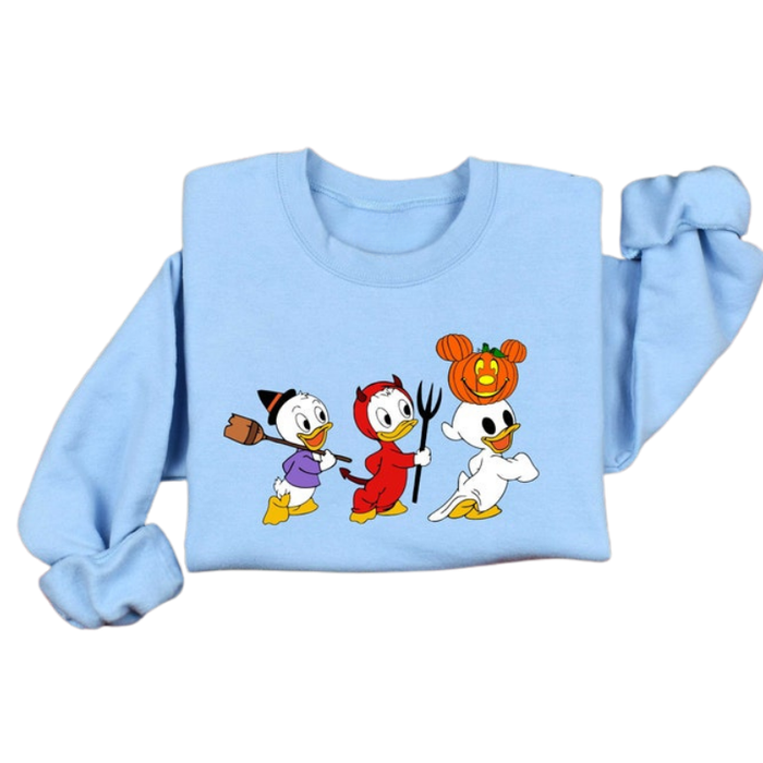 90s Retro Halloween Ducks Printed Sweatshirt