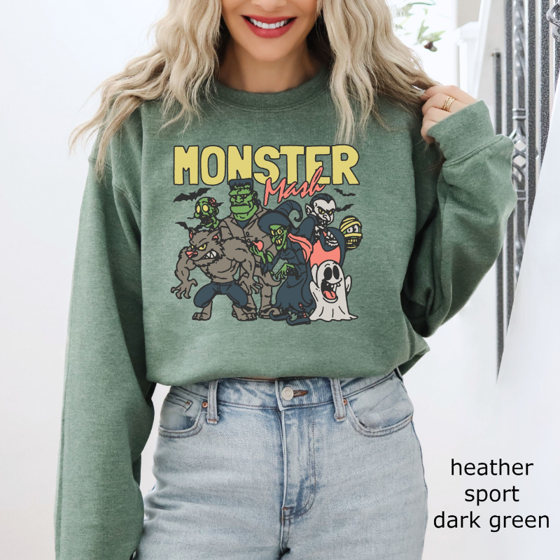 Retro Cartoon Mash Halloween Sweatshirt