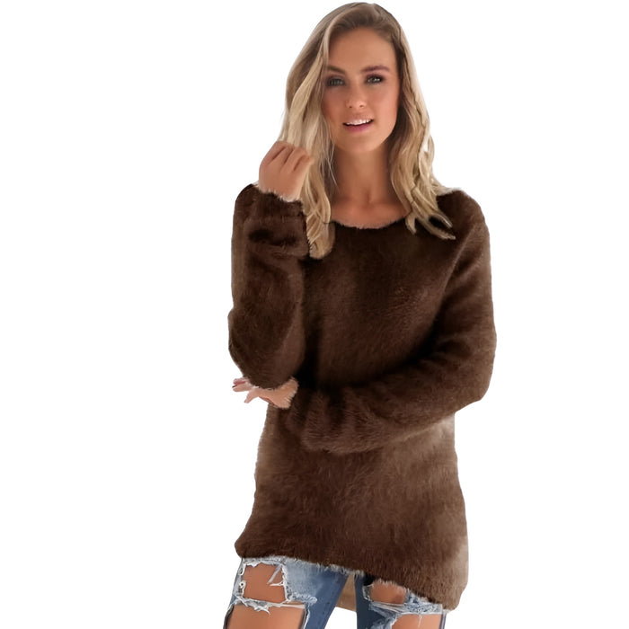 Long Sleeve Fuzzy Pullover Sweater