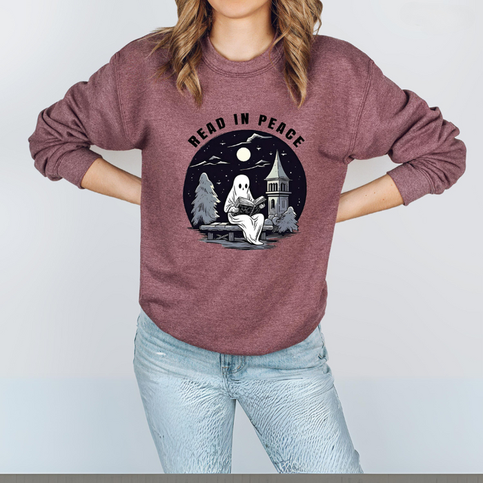 Halloween Read In Peace Printed Sweatshirt