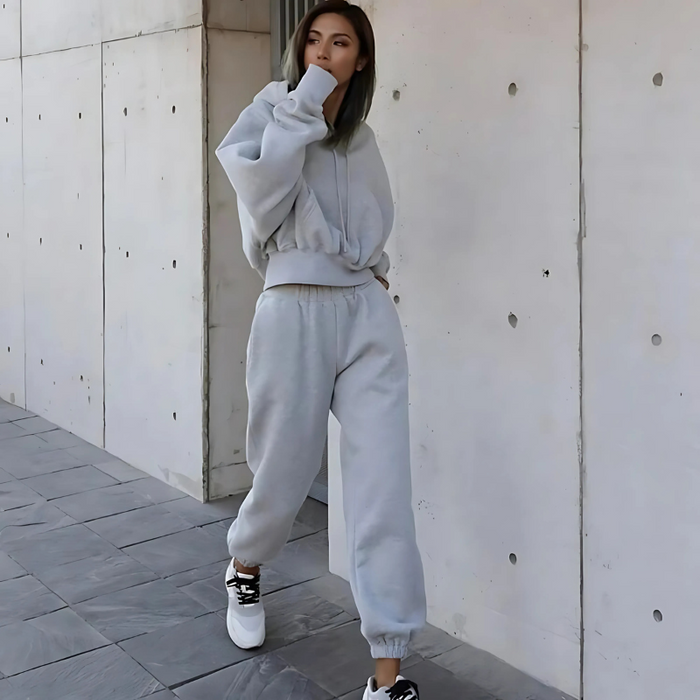 Two Piece Hooded Tracksuit Set