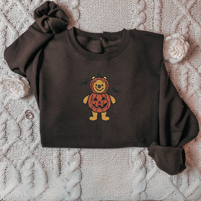 Winnie The Pooh Halloween Pumpkin Bear Printed Sweatshirt