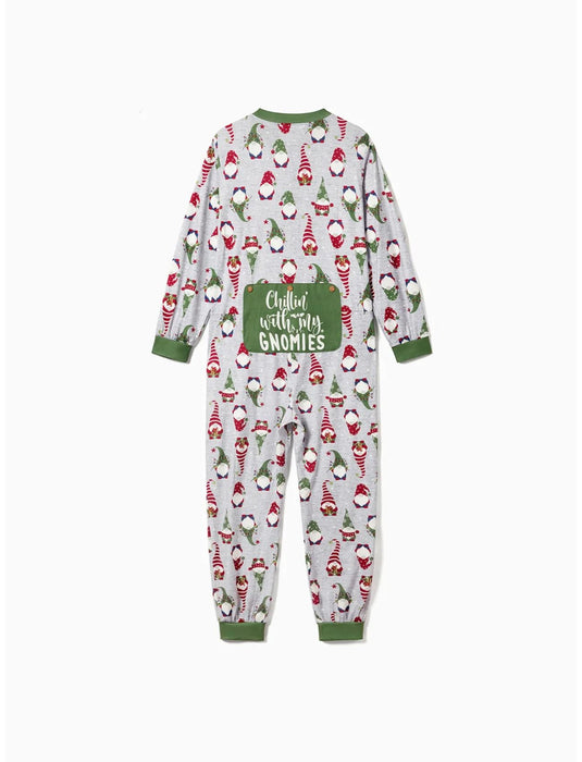 Family Matching Gnome All Over Print Romper Pajama Set