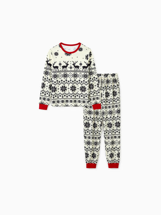 Family Matching Reindeer And Snowflake Pajama Set