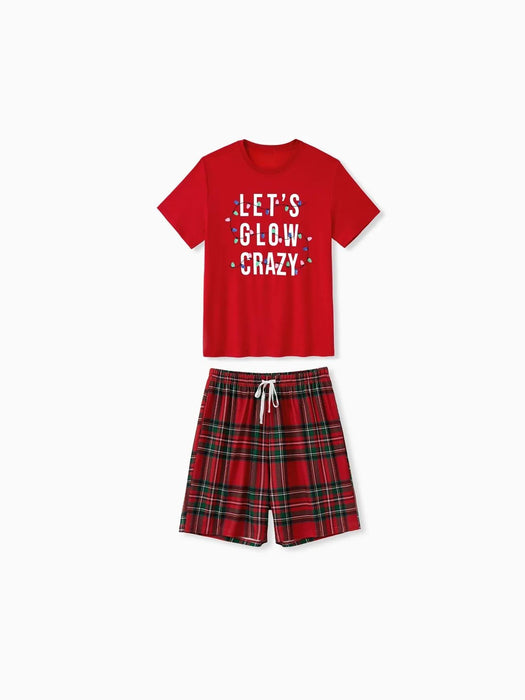 Matching Family Christmas Pajama Set With Glow In The Dark Text