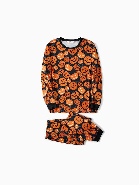 Halloween Family Matching Pumpkin Design Pajama Set