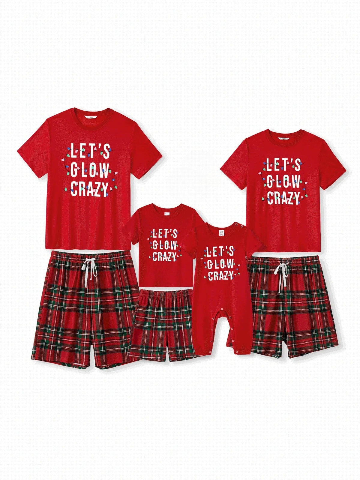 Matching Family Christmas Pajama Set With Glow In The Dark Text