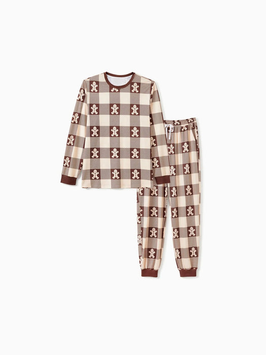 Gingerbread Plaid Family Matching Pajama Set