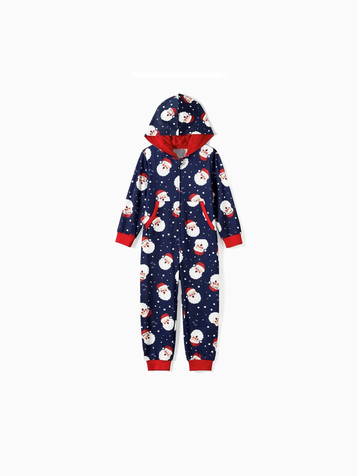 Santa Printed Family Matching Hooded Pajama Set