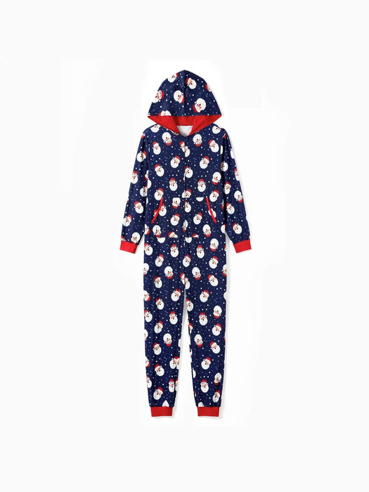 Santa Printed Family Matching Hooded Pajama Set