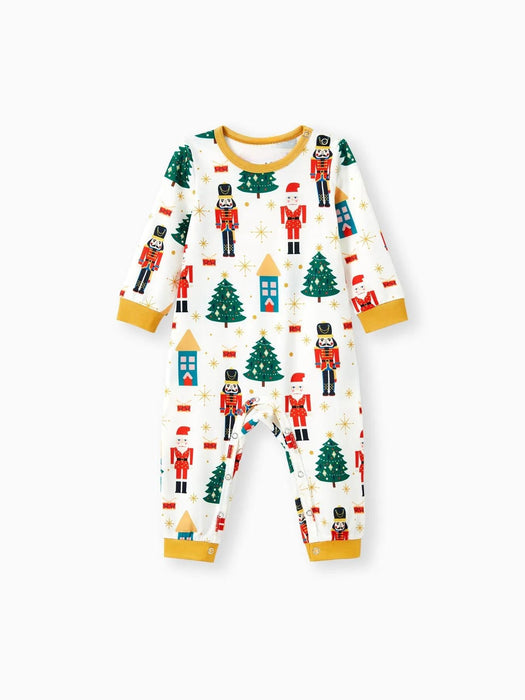 Christmas Family Matching Nutcracker Pattern Printed Pajama Set