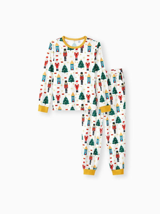 Christmas Family Matching Nutcracker Pattern Printed Pajama Set