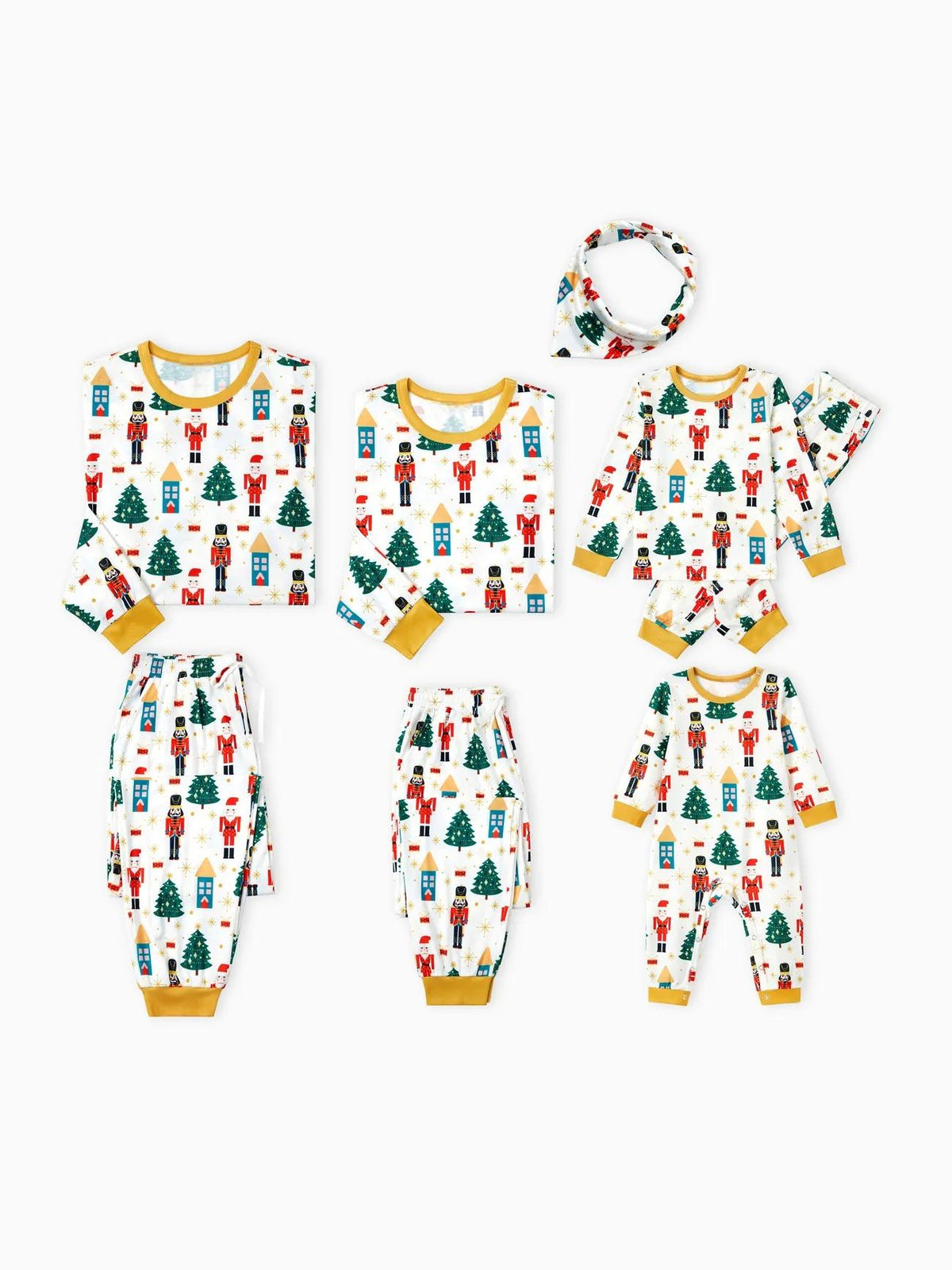 Christmas Family Matching Nutcracker Pattern Printed Pajama Set