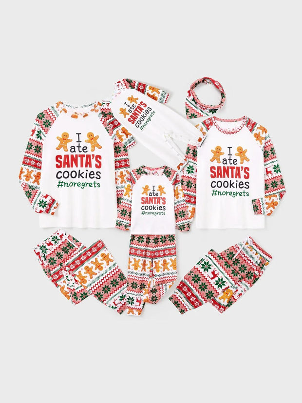 Gingerbread Man Design Top And Pajama Family Matching Set