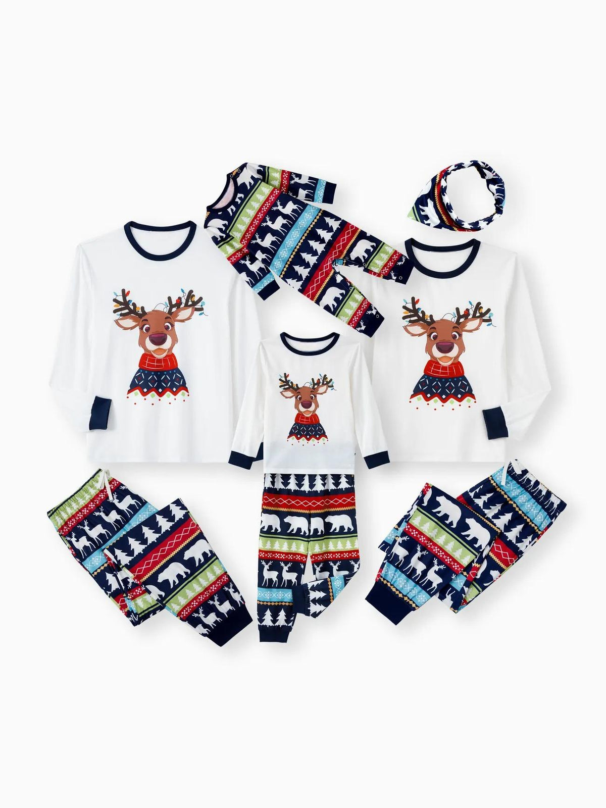 Family Matching Reindeer Graphic Print Pajama Set With Pockets