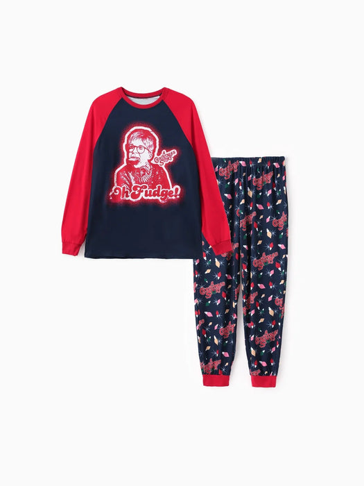 Family Matching Character Print Pajama Set With Pockets