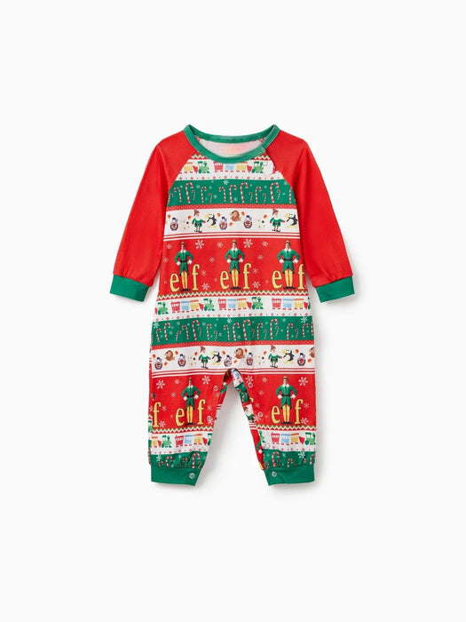 Elf Themed Printed Family Matching Christmas Pajama Set