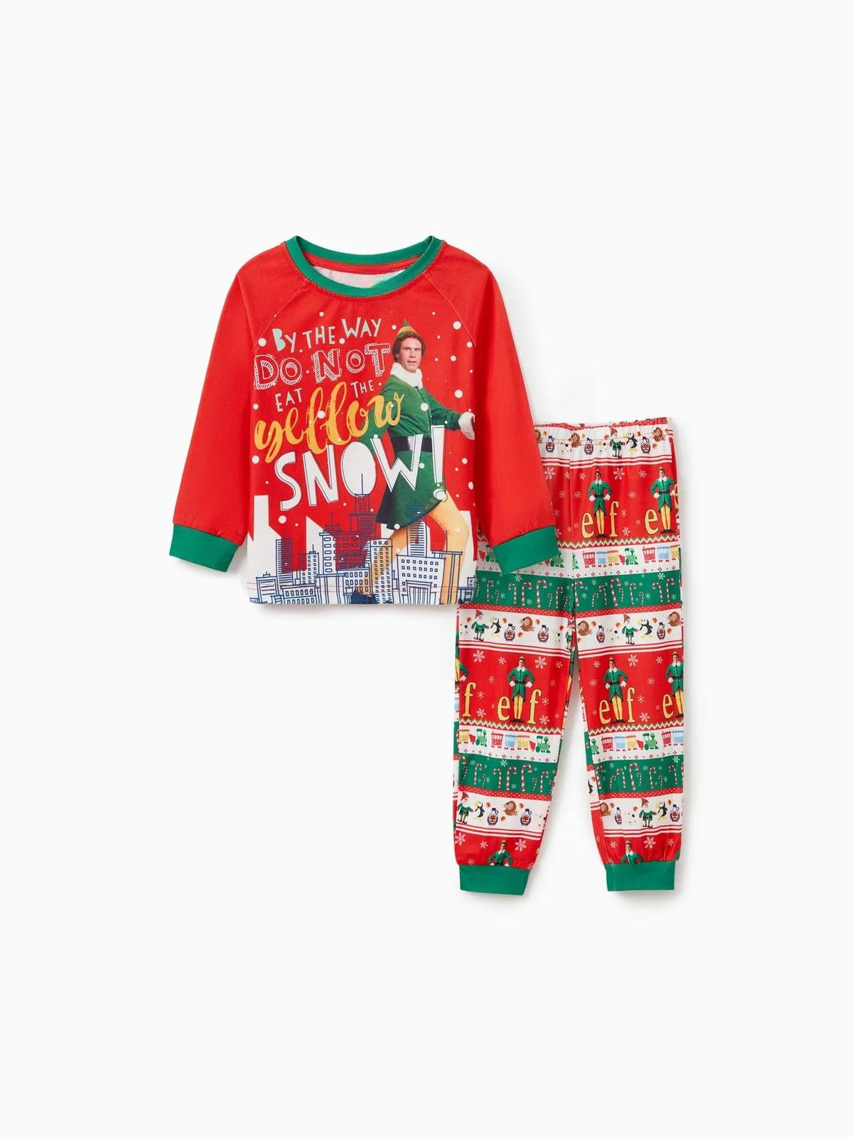 Elf Themed Printed Family Matching Christmas Pajama Set