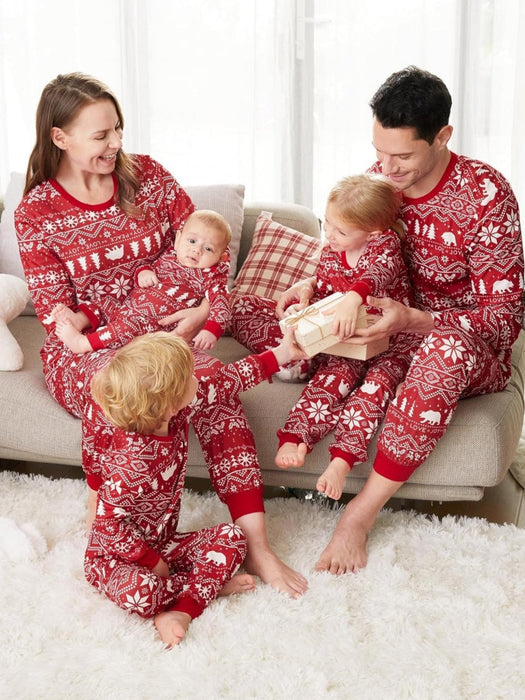 Christmas Reindeer And Snowflake Pajama Set
